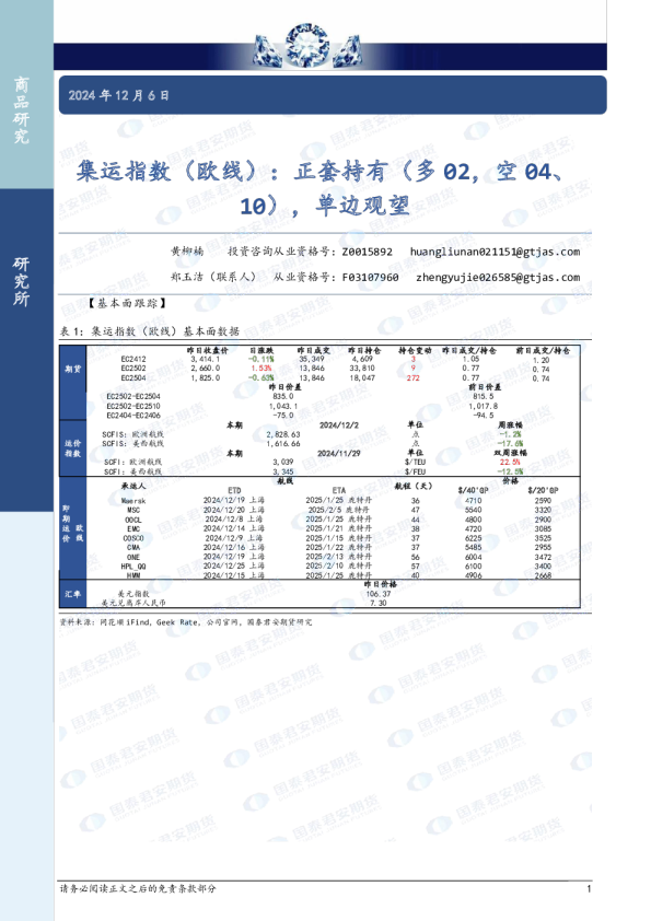 上期能源：将调整集运指数（欧线）期货合约交易限额